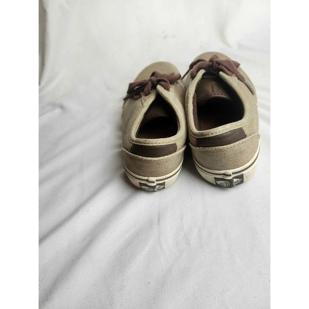 Vans Low Top Canvas Sneakers Tan Brown Youth 5.0 Skate Shoes